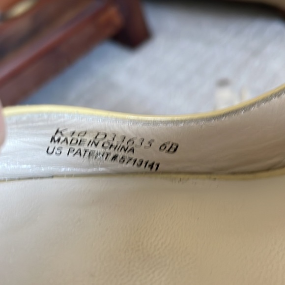 Cole Haan Nike Air Patent Leather Peep-Toe Sling-backs, Pale Yellow, size 6 - Picture 8 of 11